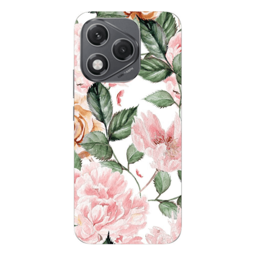 Honor 400 Lite Pink rose and laves Transparent Silicone TPU Θήκη